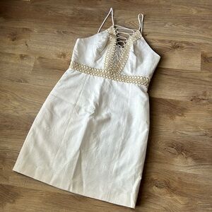 Lilly Pulitzer White with gold trim dress size 8